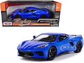 2020 Chevrolet Corvette C8 Stingray Blue Metallic ""Timeless Legends"" 1/24 Diecast Model Car by Motormax