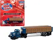 White WC22 Truck Tractor with Bottle Trailer Dark Blue ""The Peoples Brewing Co."" 1/87 (HO) Scale Model by Classic Metal Works