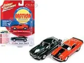 1969 Chevrolet Camaro ZLX Phase III Hugger Orange with Black Stripes and 1973 Chevrolet Camaro Phase III Dark Green Metallic and White ""Baldwin Motio