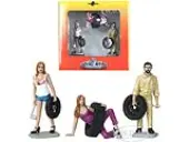 Val Meg and Gary Tire Brigade 3 piece Figurine Set 1/24 by Motorhead Miniatures