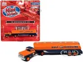 1960 Ford Tanker Truck Orange and Blue ""Gulf Oil"" 1/87 (HO) Scale Model by Classic Metal Works