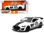 2020 Ford Mustang Shelby GT500 65 White with Black Top and Stripes ""Ford Performance"" ""Bigtime Muscle"" Series 1/24 Diecast Model Car by Jada