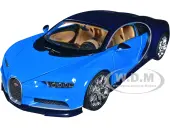 Bugatti Chiron Blue and Dark Blue Two-Tone ""NEX Models"" Series 1/24 Diecast Model Car by Welly