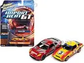 2006 Nissan 350Z 23 Red and Silver with Graphics and 1981 Mazda RX-7 3 Yellow with Stripes ""Import Heat GT"" Set of 2 Cars 1/64 Diecast Model Cars by