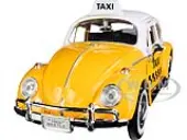 1966 Volkswagen Beetle ""Taxi"" Yellow with White Top 1/24 Diecast Model Car by Motormax