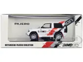 Mitsubishi Pajero Evolution RHD (Right Hand Drive) White with Graphics ""Ralliart"" 1/64 Diecast Model Car by Inno Models