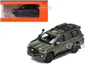 2015 Toyota Land Cruiser (200) Green with Roof Rack 1/64 Diecast Model Car by GCD