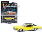 1971 Chevrolet Monte Carlo Lowrider Sunflower Yellow with Black Top ""California Lowriders"" Series 3 1/64 Diecast Model Car by Greenlight