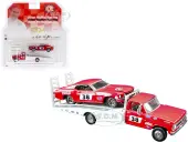 Ford F-350 Ramp Truck 38 Red and White with 1969 Ford Mustang Trans Am 38 Red ""Coca-Cola"" Allan Moffat Racing ""DDA Collectibles"" Series ""ACME Exclusi