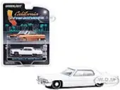 1972 Cadillac Sedan deVille Lowrider Cotillion White with Blue Interior ""California Lowriders"" Series 3 1/64 Diecast Model Car by Greenlight
