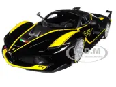Ferrari FXX-K 44 Black with Yellow Stripes ""Signature Series"" 1/18 Diecast Model Car by Bburago