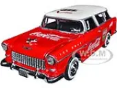 1955 Chevrolet Bel Air Nomad Red with White Top ""Coca-Cola"" 1/24 Diecast Model Car by Motor City Classics