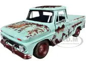 1966 Chevrolet C10 Fleetside Pickup Truck Light Green (Rusted) ""Weathered Treasures"" Series 1/24 Diecast Model Car by Motormax