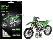 Model Kit Kawasaki KX450 Off-Road Motorcycle Green (Challenging Difficulty) Steel Model by Metal Earth