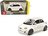 2023 Fiat 500e White 1/24 Diecast Model Car by Bburago