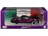 Pagani Zonda Revolucion Purple Metallic and Carbon with Extra Wheels 1/64 Diecast Model Car by CM Model