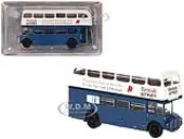1970 AEC Routemaster Doubledecker Bus Blue and White ""British Airways"" 1/87 (HO) Scale Model Car by Brekina