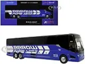 Prevost H3-45 Coach Bus ""Arrow Stage Lines"" Blue with White Graphics Limited Edition 1/87 (HO) Diecast Model by Iconic Replicas