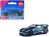 Aston Martin Vantage GT4 Blue Metallic with White Stripes Diecast Model Car by Siku