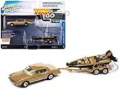 1980 Chevrolet Monte Carlo Light Camel Gold Metallic with Bass Boat and Trailer Limited Edition to 7264 pieces Worldwide ""Tow &amp; Go"" Series 1/64 D