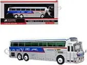 1969 Eagle Model 05 Coach Bus ""Golden Eagle - KG Lines/Greyhound"" White and Blue with Red Stripes Limited Edition to 504 pieces Worldwide 1/87 (HO) D