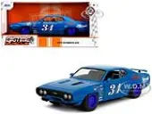 1972 Plymouth GTX 34 Blue with Graphics ""Bigtime Muscle"" Series 1/24 Diecast Model Car by Jada