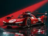 Ferrari 499P Modificata 24 Red ""Launch Version"" with Acrylic Display Case 1/18 Model Car by LookSmart