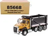 CAT Caterpillar CT660 SBFA with Ox Bodies Stampede Dump Truck Yellow and Black 1/50 Diecast Model by Diecast Masters