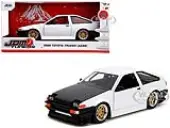 1986 Toyota Trueno (AE86) RHD (Right Hand Drive) White with Black Hood ""JDM Tuners"" Series 1/24 Diecast Model Car by Jada
