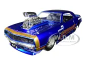 1969 Chevrolet Camaro ""Earthshaker"" Candy Blue with Gold Stripe ""Bigtime Muscle"" 1/24 Diecast Model Car by Jada