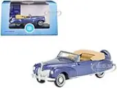 1941 Lincoln Continental Convertible Darian Blue Metallic with Tan Interior 1/87 (HO) Scale Diecast Model Car by Oxford Diecast