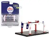Adjustable Four-Post Lift ""Chevron"" White and Red ""Four-Post Lifts"" Series 5 1/64 Diecast Model by Greenlight