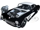 1957 Chevrolet Corvette Black with White Top and Wolfman Diecast Figure ""Universal Monsters"" ""Hollywood Rides"" Series 1/24 Diecast Model Car by Jada