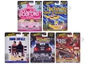 ""Pop Culture 2025"" 5 piece Set H ""Premium Series"" Diecast Model Cars by Hot Wheels