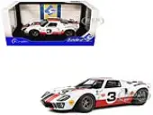 Ford GT40 MK1 3 ""Eric Dean Design"" White with Red and Black Stripes ""Competition"" Series 1/18 Diecast Model Car by Solido