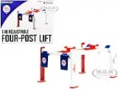 Adjustable Four Post Lift ""Chevron Gasolines"" for 1/18 Scale Diecast Model Cars by Greenlight