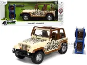 1992 Jeep Wrangler Tan and Brown with Graphics and Extra Wheels ""Just Trucks"" Series 1/24 Diecast Model Car by Jada