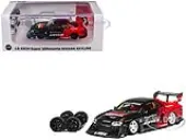 Nissan Skyline LB-ER34 ""Super Silhouette"" RHD (Right Hand Drive) ""ADVAN"" Black and Red with Extra Wheels 1/64 Diecast Model Car by CM Model
