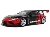 2020 Toyota Supra GR RHD (Right Hand Drive) ""Advan"" Black and Red 1/18 Model Car by GT Spirit