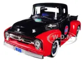 1956 Ford F-100 Pickup Truck ""Gulf"" Dark Blue and Red 1/24 Diecast Model Car by Motormax