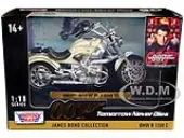 BMW R 1200 C Motorcycle Cream James Bond 007 ""Tomorrow Never Dies"" (1997) Movie ""James Bond Collection"" Series 1/18 Diecast Model Car by Motormax
