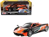 Pagani Huayra 23 Orange and Black with Stripes ""GT Racing"" Series 1/24 Diecast Model Car by Motormax