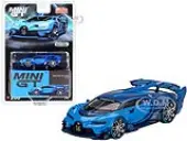 Bugatti Vision Gran Turismo Light Blue and Carbon Blue 1/64 Diecast Model Car by Mini GT