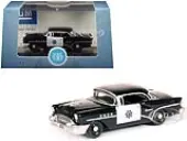1955 Buick Century ""California Highway Patrol"" (CHP) Black 1/87 (HO) Scale Diecast Model Car by Oxford Diecast