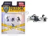 ""Police Line"" 6 piece Diecast Set (4 Figurines and 2 Accessories) Limited Edition to 4800 pieces Worldwide for 1/64 Scale Models by American Diorama