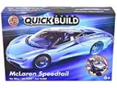 Skill 1 Model Kit McLaren Speedtail Light Blue with Black Top Snap Together Painted Plastic Model Car Kit by Airfix Quickbuild