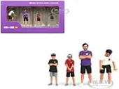 ""Kaido and Sons V2"" 4 Piece Diecast Figure Set ""Kaido House"" Special for 1/64 Scale Models by Mini GT