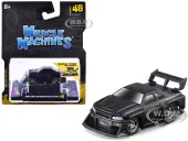 1999 Nissan Skyline GT-R (R34) 5 ""Liberty Walk"" Matt Black 1/64 Diecast Model Car by Muscle Machines