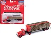 1941-1946 Chevrolet Tractor Red with Flatbed Bottle Trailer ""Coca-Cola"" ""Mini Metals"" Series 1/87 (HO) Scale Model Car by Classic Metal Works