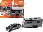 1997 Chevrolet Tahoe ""SWAT"" Custom Gray Metallic and Black with ""Twin Cities Police"" Camper Trailer Limited Edition to 9892 pieces Worldwide ""Truck a